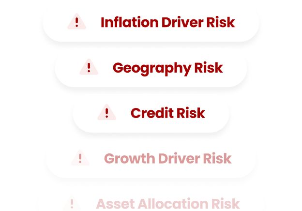 Identified risks including Inflation Driver Risk, Geography Risk, and Credit Risk.
